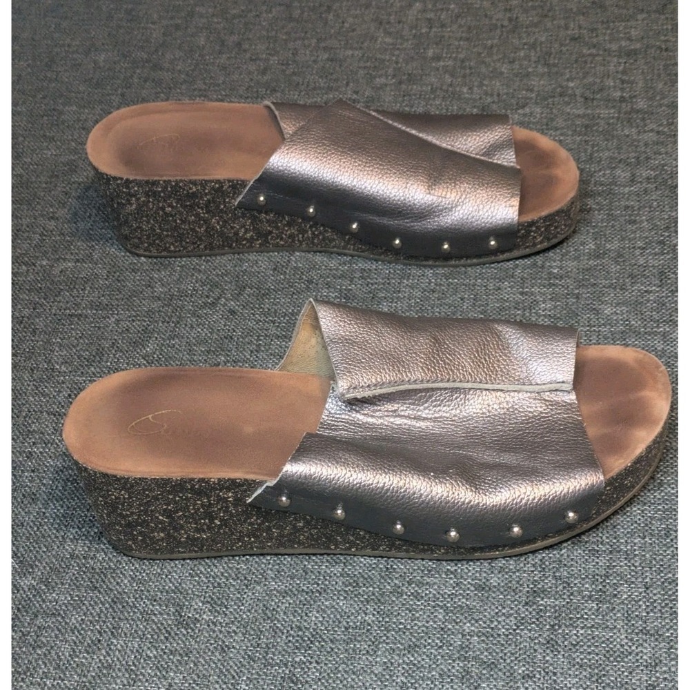 Bionica Sandal Womens Sz 8 Bronze Arcola Open Toe Slide Casual Comfort Leather